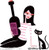 Shag Rum Girl with Cat Sticker, Bottle, Drinking, Drunk, Shag Cat, Josh Agle Image