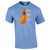 SH112 Shag Orange Martini Bird on Medium Blue T-Shirts