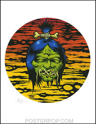 Dirty Donny Shrunken Head Hand Signed Artist Print  8-1/2 x 11