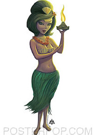 Aaron Marshall Hula Girl Sticker Image