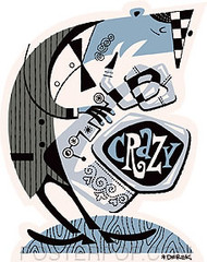 Derek Yaniger Crazy Saxophone Sticker Image