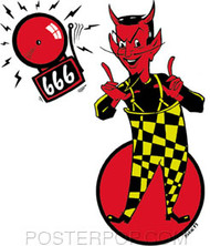 Kozik Devil Alert Sticker Image