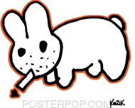 Kozik Smokin Bunny Sticker Image