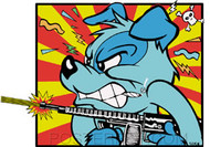 Kozik Mad Dog Sticker Image