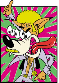 Kozik Disco Wolf Sticker Image