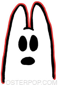 Kozik Ghost Bunny Sticker Image