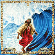 Almera Surfing Jesus Sticker Image