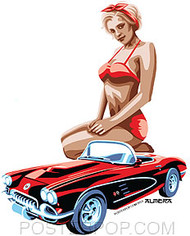 Almera 50s Vette Sticker Image