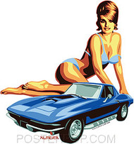 Almera 60s Vette Sticker Image