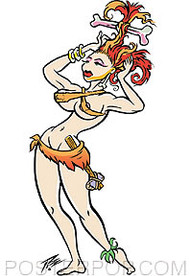 Pizz Cave Girl Sticker Image