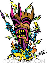 Pizz Mad Tiki Sticker Image