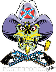 Pizz Rebel Skull Sticker Image