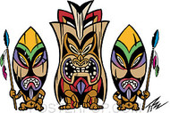 Pizz 3 Tikis Sticker Image