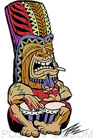 Pizz Bongo Tiki Stickers Image