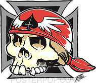 Pizz Iron Cross Skull Sticker Image