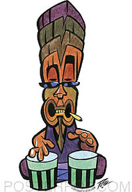 Pizz Beatnik Tiki Sticker Image