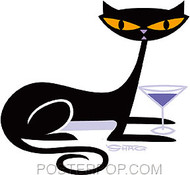 Shag Cocktail Kitty Sticker Image