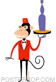 Shag Monkey Valet Sticker Image