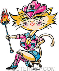 Von Franco Cowgirl Kitten Sticker Image