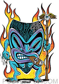 Von Franco Smokin Tiki Sticker Image