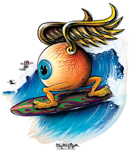 Von Franco Surfing Eyeball Sticker Image