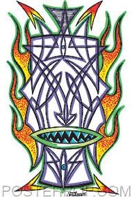 Von Franco Pinstripe Tiki Sticker Image