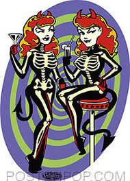 Vince Ray Skelli Bargirls Sticker Image