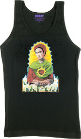 Gustavo Rimada Frida Kahlo Woman's Ribbed Boy Beater Tank Image