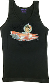 Aaron Marshall Flying Car Girl Woman's Ribbed Tank Top Image