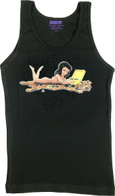 Aaron Marshall Tiger Skin Rug Girl Woman's Ribbed Tank Top Image