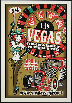 Vince Ray Viva Las Vegas #14 Silkscreen Event Poster 2011