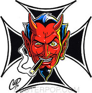 Coop Iron Cross Devil Sticker Image