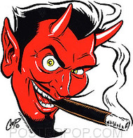 Coop Devil Head Sticker Image Right Facing