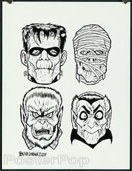 Ben Von Strawn Original Blackline - 4 Monsters  Image