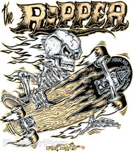 Von Franco Ripper Sticker, Skeleton, Skateboarder, Skatered Roth Style Sticker, Decal