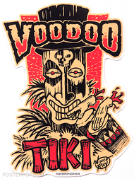 Artist Vince Ray Voodoo Tiki Poster Pop Die Cut Sticker