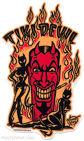 Artist Vince Ray Tiki Devil Poster Pop Die Cut Sticker