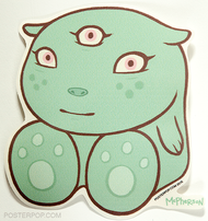 Artist Tara McPherson Hero Poster Pop Sticker. Baby Boo with 3rd Eye. Cute, Kuddly. New Born