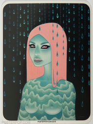 Artist Tara McPherson Wandering illuminations Sticker, Girl with Waves, Pulsations, Vibrations, Cosmic, High