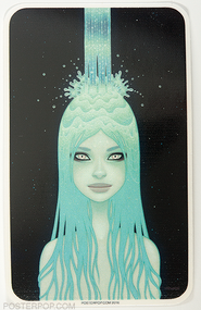 Artist Tara McPherson Crystal Waterfall Sticker, Girl Water, Transform