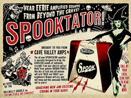 Vince Ray Spooktator Fine Art Print on Canvas, Guitar Amp, Amps, Eerie, Spooky. Stole my Panties, Cave Valley Amps