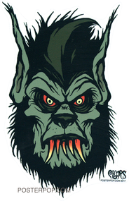 Pigors Bloody Wolfman Sticker, Monster, 3rd Stage, Half Human, Wolf, Fangs, Teeth, Bite