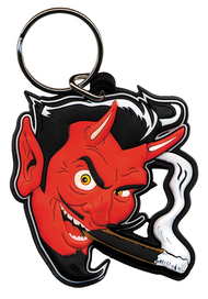 CPK10  Coop Devil Head 3D Rubber Keychain -Vintage 1998!