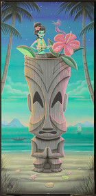 Aaron Marshall Tiki Mug Party Original Oil Painting Image