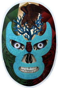 GRS66 Gustavo Rimada Ayotzinapa Eagle Mask Sticker Image