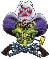 Pizz Rebel Skull Patch Image