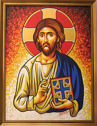 Almera Byzantine Jesus Original Painting Image