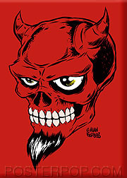 Forbes Devil Skull Fridge Magnet Red Image