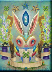 Aaron Marshall Magic Bunny Fridge Magnet Image