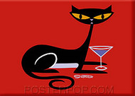 Shag Cocktail Kitty Fridge Magnet Image